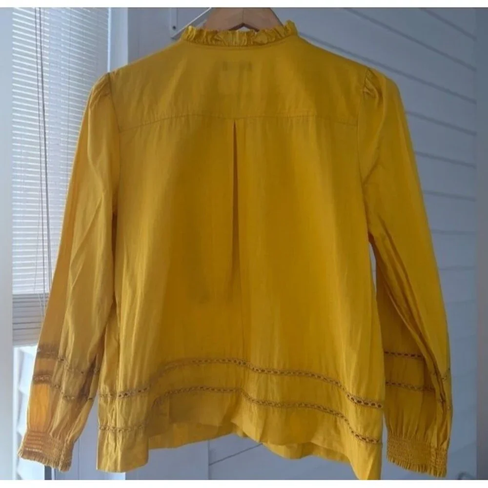 J.Crew Yellow Lace Accent Blouse